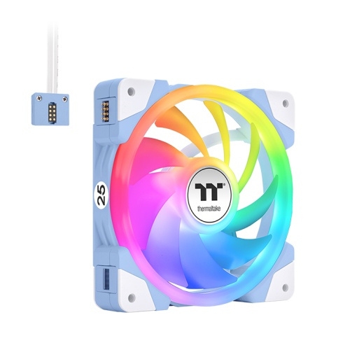 [CAB28727] Kit 3 Ventiladores Thermaltake Swafan Ex14, Argb, Conexion Magnetica, Aspa Reversible, Azul