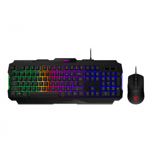 [KNM182293] Kit Teclado De Membrana Y Mouse Gaming MSI Forge GK100 Combo US USB 6400 DPI RGB