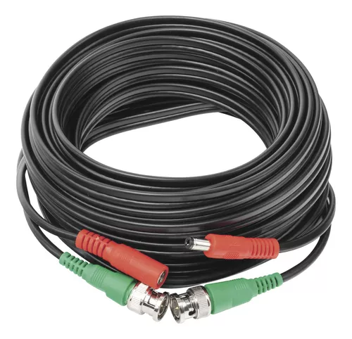 [SEC102212] Cable coaxial ( bnc rg59 ) + alimentación / siamés / 20 metros / aleación cobre + aluminio cca / para cámaras 4k  / uso interior y exterior