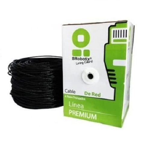 [ACC697635] Bobina de Cable Cat5e UTP BRobotix 100 Metros Negro