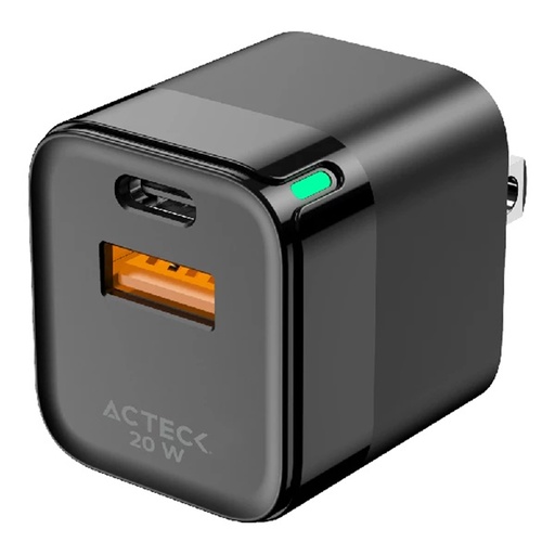 [POW54498] Cargador De Pared Acteck AC-935555 Energon Prime 20W 1x USB A 1x USB C