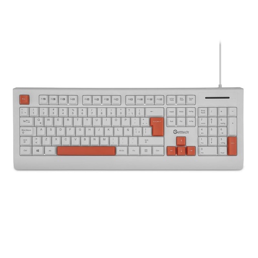 [KNM182307] Teclado Alambrico Slim Getttech GGK-ESMWR-02-WH USB Español 