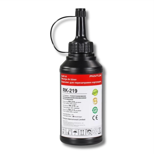 [PRI7400] Recarga de Tóner Pantum RK-219 Color Negro Rinde 1.600 Páginas