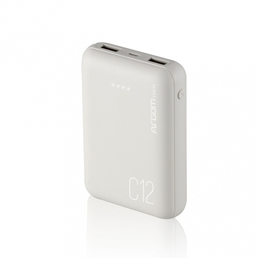 [ACC780091] Power Bank Argomtech C12 Ultracompacto 12000mAh 2 Puertos 2.1A/2A
