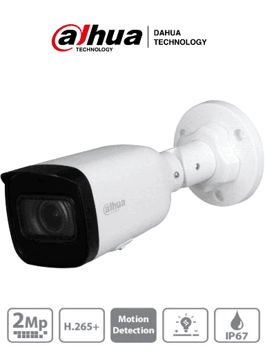 [SEC2066] Dahua ipc-hfw1230t1n-zs - camara ip bullet de 2 megapixeles/ lente motorizado de 2.8 a 12mm/ h.265+/ ir de 50 mts/ ip67/ poe/ ra