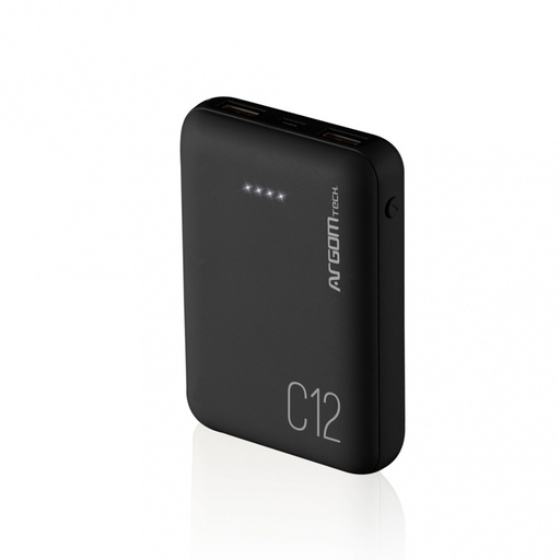 [ACC780149] Power Bank Argomtech C12 Ultracompacto 12000mAh 2 Puertos 2.1A/2A