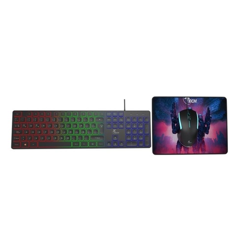 [ACC780163] Combo teclado mouse y mousepad gaming rgb xtech hasha xtk-535s - tamaã±o full size - conexion usb - espaã±ol - color negro
