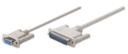 [ACC697752] Cable Para Impresora Manhattan Null Módem/Serial DB9 Hembra - DB25 Macho 1.8 Metros