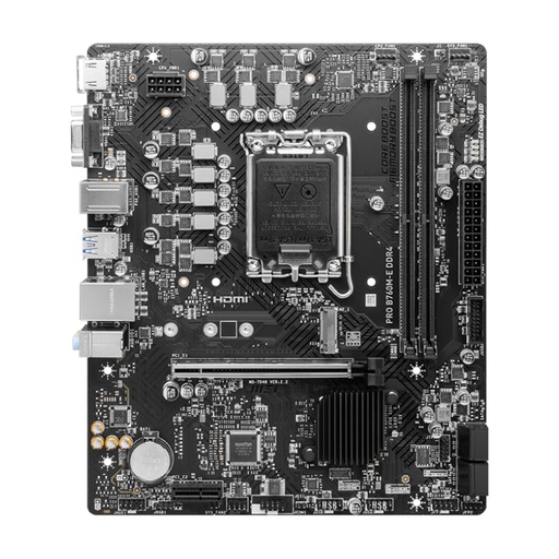 [MOB70602] Tarjeta Madre MSI Micro-ATX PRO B760M-E DDR4 S-1700 Intel B760 HDMI 64GB DDR4 Para Intel