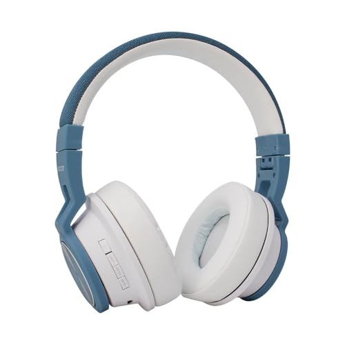 [AUD73568] Audifonos backdrop inalambricos de diadema bluetooth - alambricos color blanco con azul