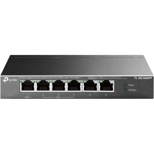 [NET33189] Switch TP-Link Gigabit Ethernet TL-SG1006PP 6 Puertos 10/100/1000Mbps (4x PoE) 12 Gbit/s 4000 entradas No Administrable