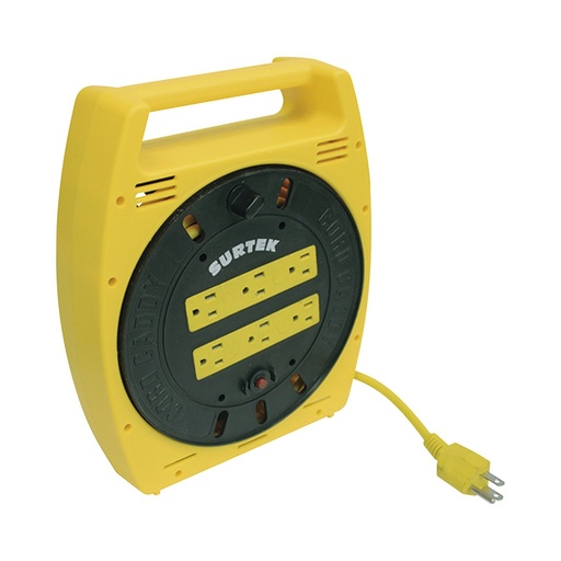 [TOO1639] Multicontacto Eléctrico Tipo Carrete Surtek SYS-136035 6 Contactos y 6 metros de Extensión / 127 V CA 10 A Máximo