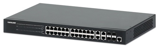[NET33445] Switch Intellinet Gigabit Ethernet 561426, 24 Puertos 10/100/1000Mbps + 4x Puertos SFP, 56 Gbit/s, 8000 Entradas - No Administrable