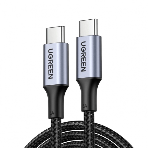 [SEC104273] Cable usb-c a usb-c | 3 metros | carga rápida de hasta 100w | transferencia de datos 480 mbps | pd3.0 | qc4.0/3.0/2.0 | fpc | afc | protección integrada| caja de aluminio | nylon trenzado | amplia compatibilidad | color negro. 