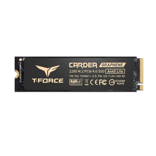 [SNR88357] TEAMGROUP T-Force A440 Lite - Disipador térmico de grafeno 3D NAND TLC NVMe Phison PS5027-E27T PCIe 4.0 Gen4x4 M.2 2280 SSD Interno Funciona con PS5 Lectura/Escritura 7400/6400 MB/s TM8FFQ512G0C129