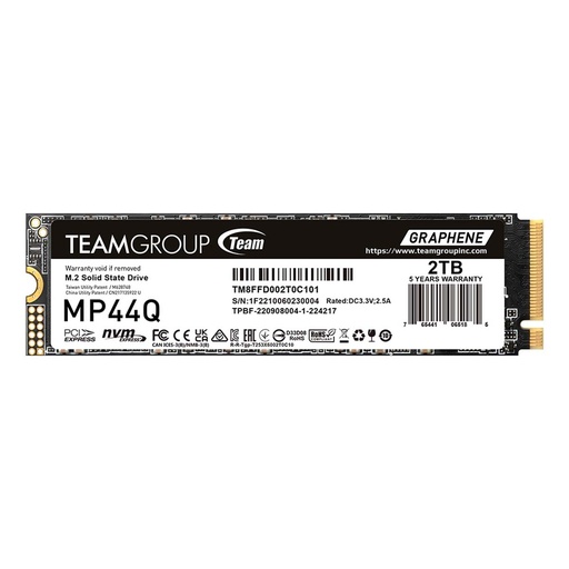 [SNR88367] Unidad De Estado Solido SSD Team Group MP44Q NVMe 2TB PCI Express 4.0 M.2