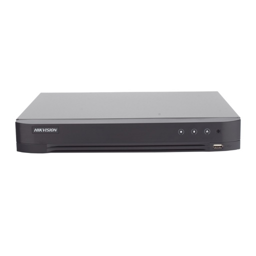 [SEC105023] DVR Hikvision IDS-7204HUHI-M1/A/XT de 4 canales TURBOHD + 4 Canales IP de hasta 8 MP (4K) Audio de dos vías por Coaxitron 2 Bahía de Disco Duro(No Incluido) H.265+ 