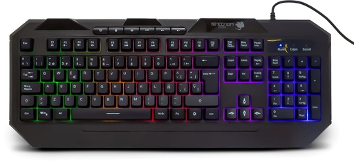 [KNM182566] Teclado alambrico necnon nbgkhy01bm gaming multimedia usb 110 teclas bloq despl luz led negro