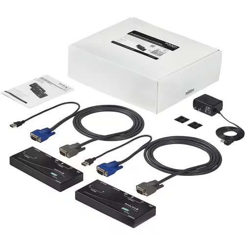 [ACC250924] Extensor de Consola KVM USB por Cable Ethernet Cat5 UTP RJ45 - 150m - 2 Computador(es) - 1 Usuarios locales - 1 Usuarios remotos - 152.40m Alcance - XGA - 1024 x 768 Resolución máxima de vídeo - 2 x Red (RJ-45) - 4 x USB
