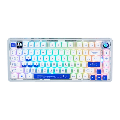 [KNM182599] Teclado Mecanico Gamer Game Factor KBG800 RGB 60%  Switch Gray Inalámbrico Español