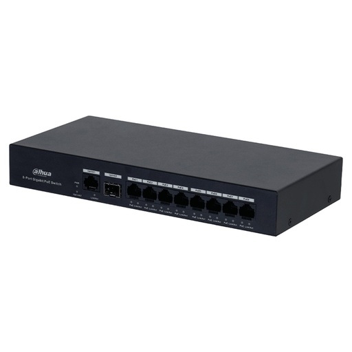 [NET34386] Switch Dahua PFS3110-8GT-65 8 Puertos Gigabit Ethernet PoE