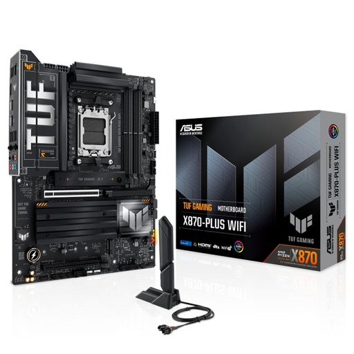 [MOB70664] Tarjeta Madre ASUS TUF GAMING X870-PLUS WIFI S-AM5 4x DDR5 HDMI 2x USB 4 PCI-e 5.0 Wifi7 ATX
