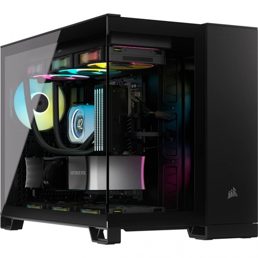 [CAB29187] Gabinete Corsair iCUE LINK 2500X RGB con Ventana Micro-Tower Mini-ITX/Micro ATX USB 3.1 sin Fuente 2 Ventiladores RGB Instalados