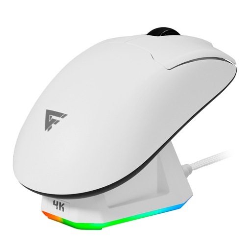 [KNM182607] Mouse Game Factor MOW800-WH Inalambrico 2.4g Bluetooth Pixart 3395 26k DPI 4k Base RGB
