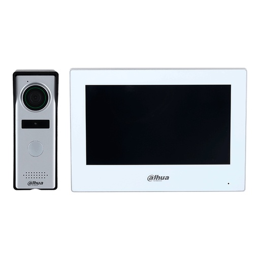 [SEC105445] Kit de Videopotero Hibrido Dahua DHI-KTH01 Frente de Calle Analogico con Camara de 1.3 MP Monitor Touch de 7 Pulgadas WiFi 4 Hilos al Frente de Calle