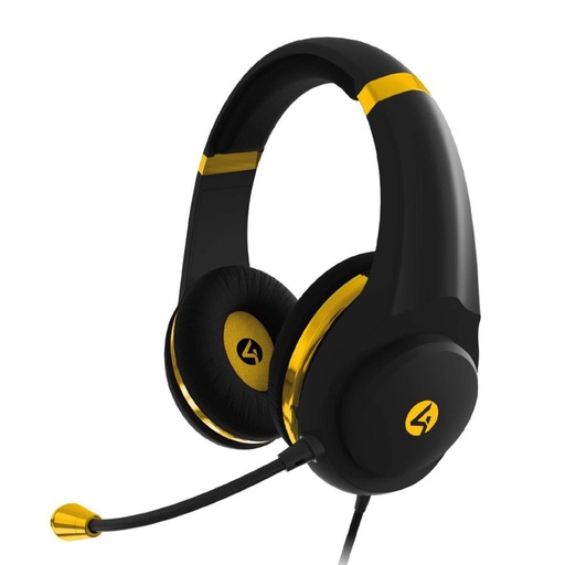 [ACC780960] Audífonos Gamer 4Gamers XP-GOLDBLK-M-4G Para Xbox/PS4/PS5 Alámbrico 3.5mm