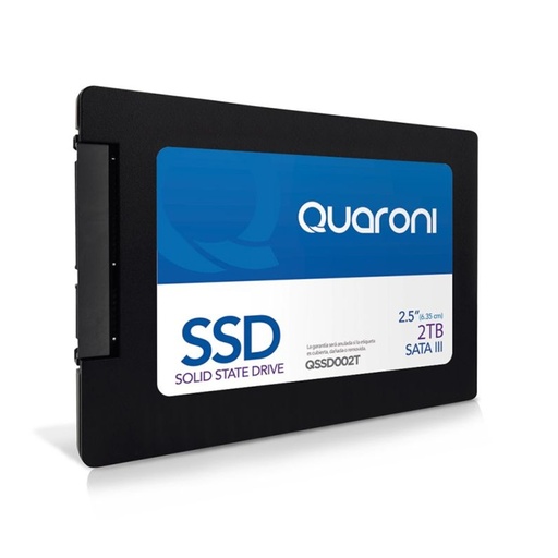 [SNR88698] Unidad SSD Quaroni QSSD002T 2 TB 2.5" 470 MB/s Escritura 500 MB/s Lectura SATA III