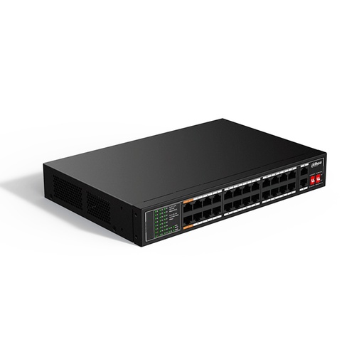 [NET34619] Switch Dahua Fast Ethernet SF1026LP 26 Puertos 24 Puertos PoE 10/100Mbps + 2 Puertos Uplink 8.8 Gbit/s 