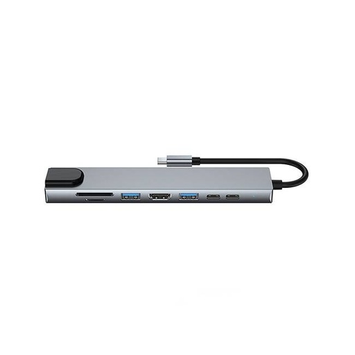 [ACC781042] Urban Balance Docking Station UB81 para MacBook, 2x USB 3.0, 2x USB-C, 2x HDMI, 1x SD, 1x MicroSD, Gris