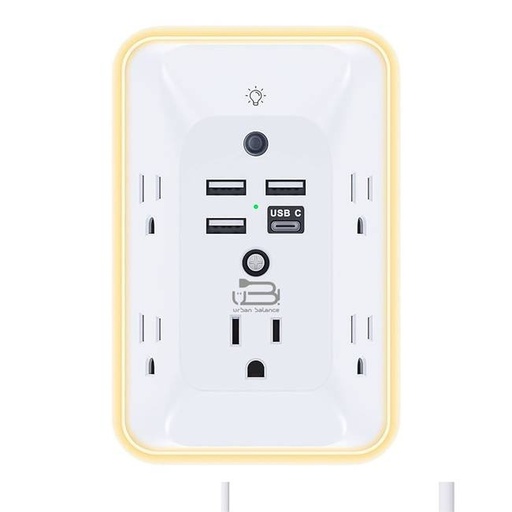 [POW54972] Urban Balance Supresor de Picos SPUB-02, 5 Salidas, 3 Puertos USB, 1.050 Joules