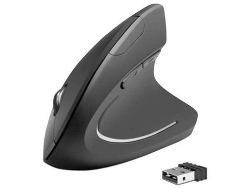 [KNM182640] Mouse Ergonómico BRobotix 6000816, Inalámbrico, Óptico, 1.600DPI, RF Inalámbrico, Negro