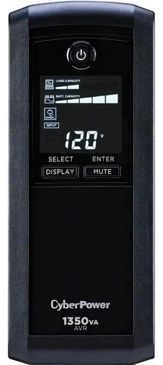 [POW54979] No break cyberpower cp1350avrlcda 1350va /810w, energia 1500 j, respaldo 9 min, tower, color negro