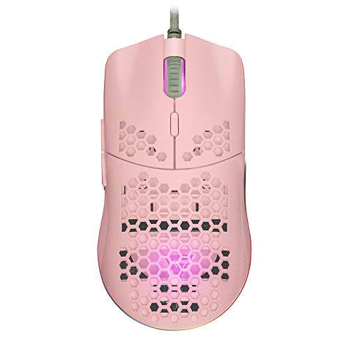 [ACC781213] Mouse game factor mog601 ultralight rgb sensor pmw3389 16000 dpi 7 botones clic láser color rosa