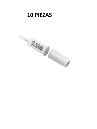 [SEC2260] Seco larm 10pkw  -paquete de 10 contacto magneticos blanco gap 3/4 de embutido tipo taquete compatible paneles dsc / risco / bos