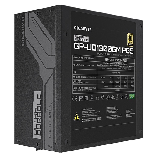[POW55016] Fuente de Poder Gigabyte UD1300GM PG5 80 PLUS Gold 20+4 pin ATX 120mm 1300W