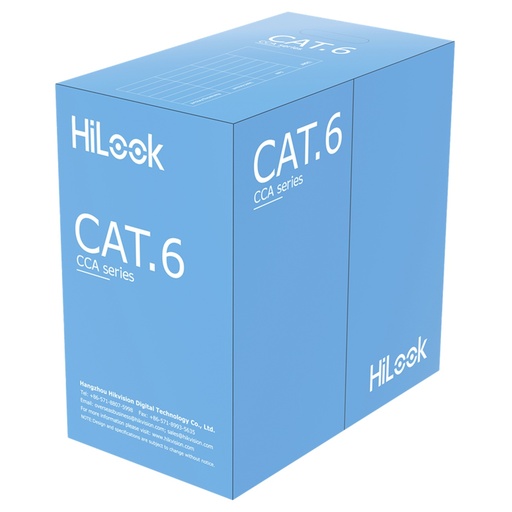 [SEC106043] Bobina de Dable UTP Cat6 HiLook NC-1LN6UU/CCA Uso en Interior 305 Metros