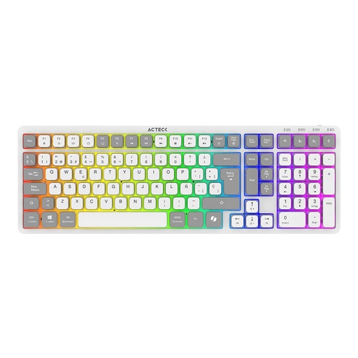 [KNM182729] Teclado Mecánico Acteck Techno PRO TI790 LED RGB Óptico RF Inalámbrico/Bluetooth Español