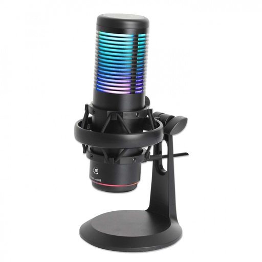 [AUD74355] Microfono Omnidireccional Manhattan 102674 USB LED RGB Cancelacion De Ruido