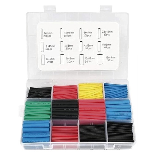 [TOO2422] 850 Tubos Termoencogibles (Termofit) 2:1 Precision 12 Diferentes Medidas 