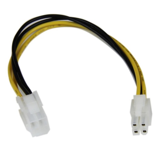 [ACC698073] Cable 20cm extensión alargador fuente alimentación corriente tarjeta madre cpu atx12v 4 pines p4 - macho a hembra - startech.com