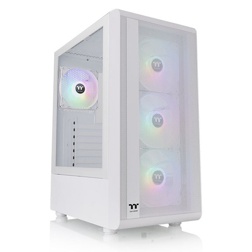 [CAB29350] Gabinete thermaltake s200 plus tg argb snow midi tower, 4x ventiladores, blanco