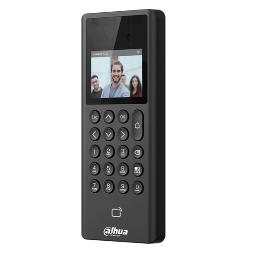 [SEC106349] CONTROL De Acceso Dahua DHI-ASI3203E 2.4" Con  Reconocimiento Facial 1,000 Rostros Usuarios y Contraseñas, 3,000 Tarjetas 