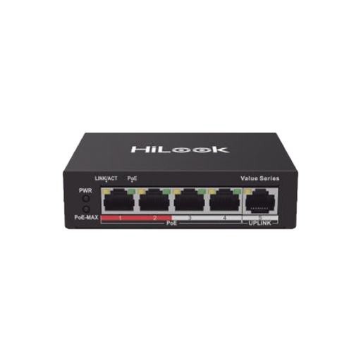 [MNS39154] Switch Hikvision Fast Ethernet NS-0105P-35(B) 4 Puertos Poe+ 10/100 Mbps + 1 Puerto Uplink 35W 1 Gbit/s 1.000 Entradas No Administrable