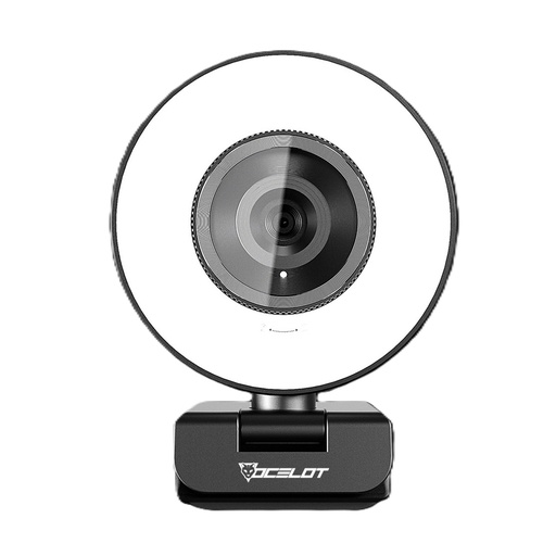 [SEC106528] Webcam Para Streaming Ocelot Full HD 60 FPS Con Aro De Luz De Tono Ajustable