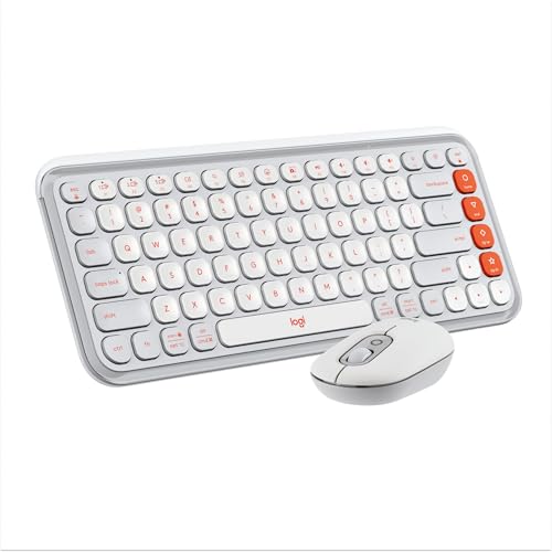 [KNM182776] Kit logitech pop icon teclado/mouse bt offwhite/orange (920-013055)