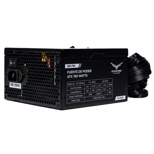 [POW55142] Fuente de Poder Naceb NA-0635 80 PLUS Bronze 24-pin ATX 120mm 750W